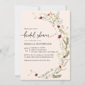 繊細な植物野草ブライダルシャワー 招待状 (正面)