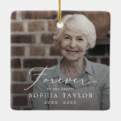 繊細な母おばあちゃんメモリアル黒いオーバーレイ写真 セラミックオーナメント (裏面)