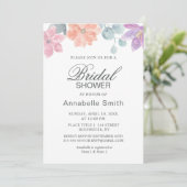 繊細な水の色の花。フローラブライダルシャワー 招待状 (スタンド正面)