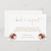 繊細な水の色ポインセチア金ゴールド赤ちゃんシャワー エンクロージャーカード (正面/裏面)