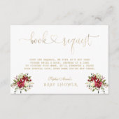 繊細な水の色ポインセチア金ゴールド赤ちゃんシャワー エンクロージャーカード (正面)