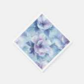 繊細な水インスパイア色開花 スタンダードカクテルナプキン (角)