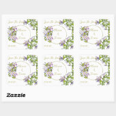 繊細な水彩のカラーの花束 スクエアシール (シート)