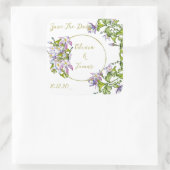 繊細な水彩のカラーの花束 スクエアシール (バッグ)