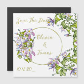 繊細な水彩のカラーの花束 マグネット招待状 (正面/裏面)