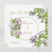 繊細な水彩のカラーの花束 招待状 (正面/裏面)