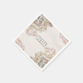 繊細な水彩のフローラ結婚ズディナー スタンダードカクテルナプキン (角)