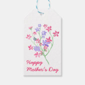 繊細な水彩の花 – ハッピーマザーズ・デイ ギフトタグ (正面)