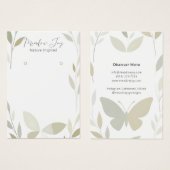 繊細な水彩の葉バタフライアートカード (正面&裏面)