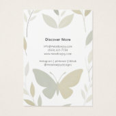 繊細な水彩の葉バタフライアートカード (裏面)