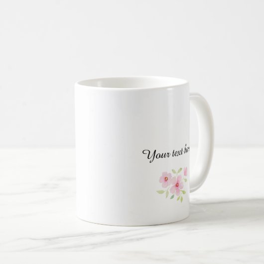 繊細な水彩の野の花 コーヒーマグカップ (正面右)