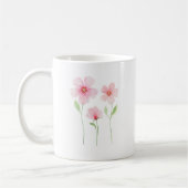 繊細な水彩の野の花 コーヒーマグカップ (左)
