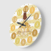 繊細な水彩バレリーナモノグラム大時計 ラージ壁時計 (傾斜)