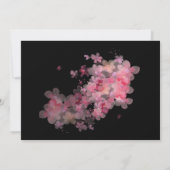 繊細な水彩ピンクの花 招待状 (裏面)