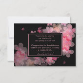 繊細な水彩ピンクフローラ サンキューカード (裏面)