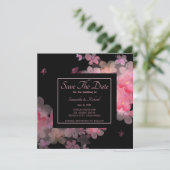 繊細な水彩ピンクフローラ セーブザデート (スタンド正面)