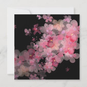 繊細な水彩ピンクフローラ セーブザデート (裏面)