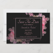 繊細な水彩ピンクフローラ 招待状 (正面)