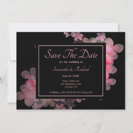 繊細な水彩ピンクフローラ 招待状