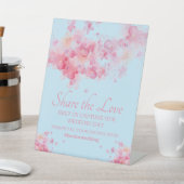 繊細な水彩フローラハッシュタグ結婚のポスター 台座サイン (インサイチュ)