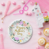 繊細な水彩フローラハッピーマザーズの日 ペーパープレート (パーティー)