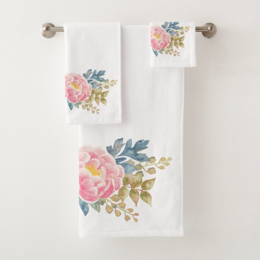 繊細な水彩フローラバスタオルセット バスタオルセット (インサイチュ)