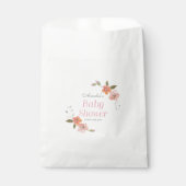 繊細な水彩フローラピンクベビーシャワー フェイバーバッグ (正面)
