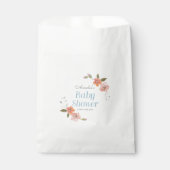 繊細な水彩フローラブルーベビーシャワー フェイバーバッグ (正面)