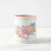 繊細な水彩フローラマグ マグカップ (中央)