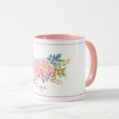 繊細な水彩フローラマグ マグカップ (正面右)