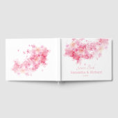繊細な水彩フローラ結婚ズポスターゲストボー ゲストブック (全面)
