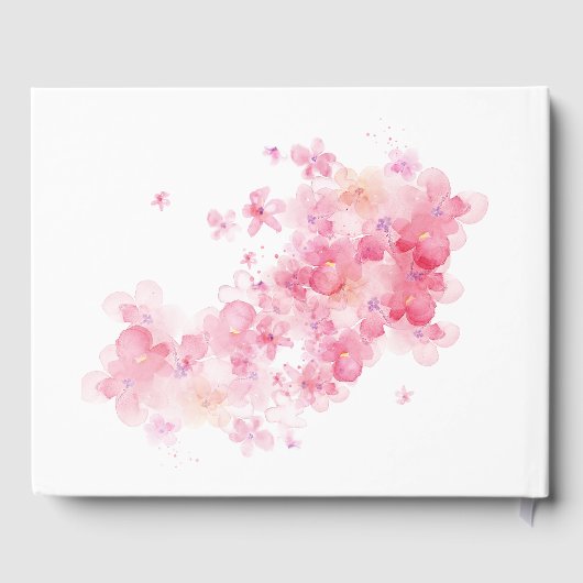 繊細な水彩フローラ結婚ズポスターゲストボー ゲストブック (裏面)