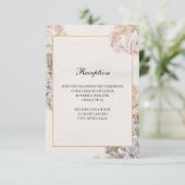 繊細な水彩フローラ結婚式レセプションカード 出欠カード (スタンド正面)