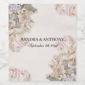 繊細な水彩フローラ結婚式招待状 ワインラベル (シングルラベル)