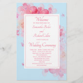 繊細な水彩フローラ結婚式 プログラム (正面)