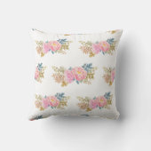 繊細な水彩フローラ装飾用クッション クッション (裏面)