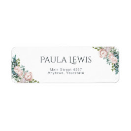 繊細な水彩フローラ開花 ラベル