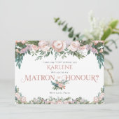 繊細な水彩フローラ開花 招待状 (スタンド正面)