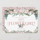 繊細な水彩フローラ開花 招待状 (正面/裏面)