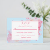 繊細な水彩フローラ 出欠カード (スタンド正面)