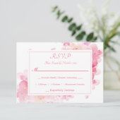 繊細な水彩フローラ 出欠カード (スタンド正面)