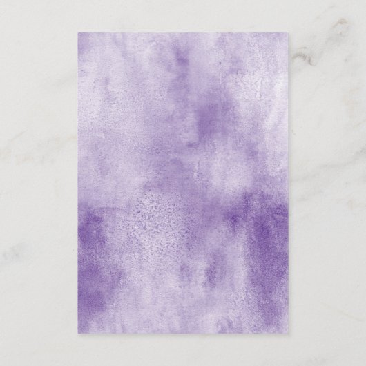 繊細な水彩ラベンダーパープル花模様 エンクロージャーカード (裏面)