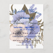 繊細な水彩ラベンダー アネモネ ブライズシャワー ポストカード (正面)