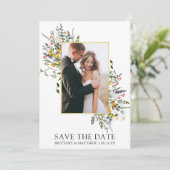 繊細な水彩ワイルドフラワーフォト セーブザデート (スタンド正面)