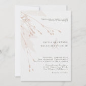 繊細な水彩植物性フローラ結婚の写真 招待状 (正面)