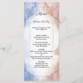繊細な水彩画が波をイメージさせる ウェディングメニュー プログラム