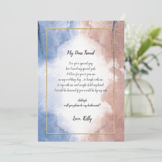 繊細な水彩画が私の花嫁のメイドになる 招待状 (スタンド正面)