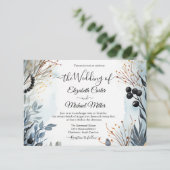 繊細な水彩画のような静かな葉  招待状 (スタンド正面)