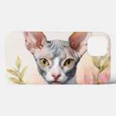 繊細な水彩画のコーニッシュレックスの肖像画 Case-Mate iPhoneケース (裏面 (横))