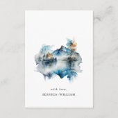 繊細な水彩画の山林のディテール エンクロージャーカード (裏面)